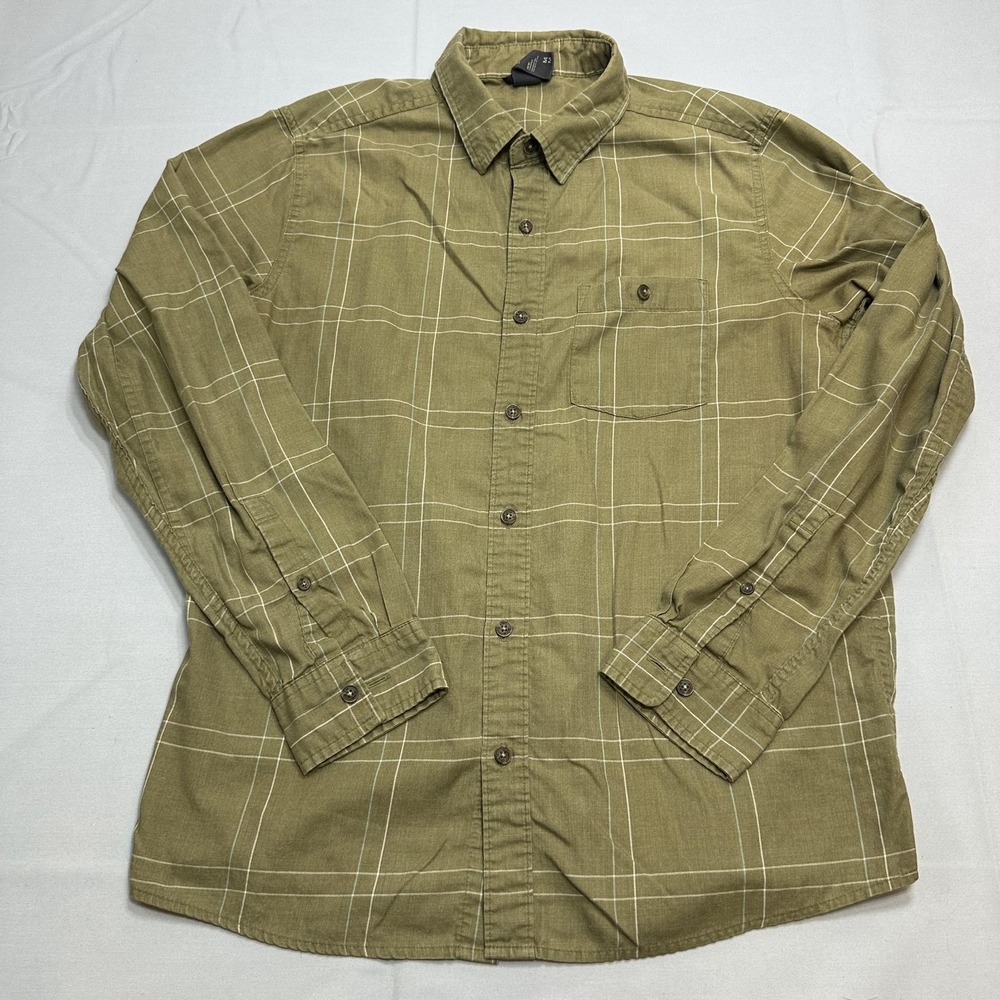 Mountain Hardwear Shirt Mens M Green Plaid Outdoor Hiking Casual